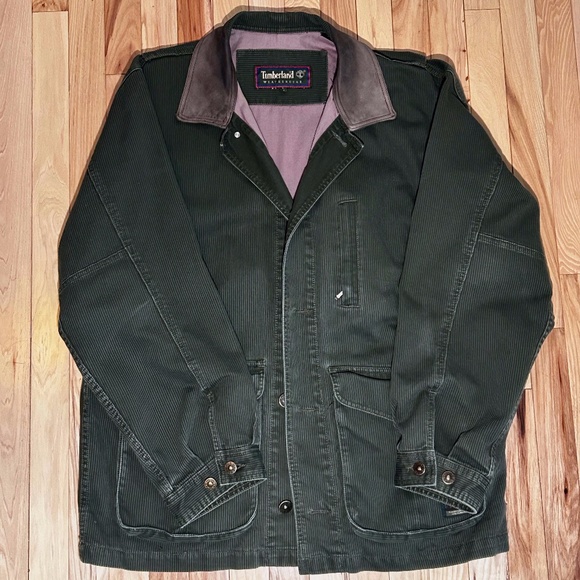 Timberland Ruggedwear Ranch Corduroy Jacket Medium Vintage Green EUC - Picture 1 of 16